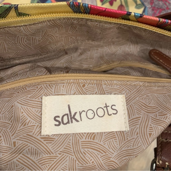 Sakroots Coated Canvas Peace/Bird Multicolored Floral Print Tote Bag - Picture 15 of 16
